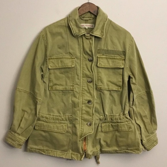 Free People Seize The Day Military Oversized Jacket Size XS - Picture 2 of 14
